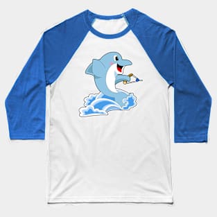 Dolphin Water ski Baseball T-Shirt